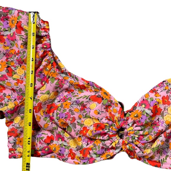 Wild Fable size Xxl Colorful Floral Puff Sleeve Sweetheart Neck Tiny Top NWT - Picture 9 of 11